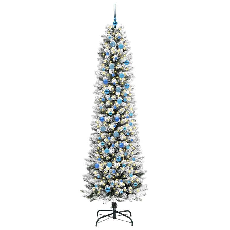 Load image into Gallery viewer, Vidaxl kunstkerstboom met 300 led wit 240 cm pvc en metaal en plastic