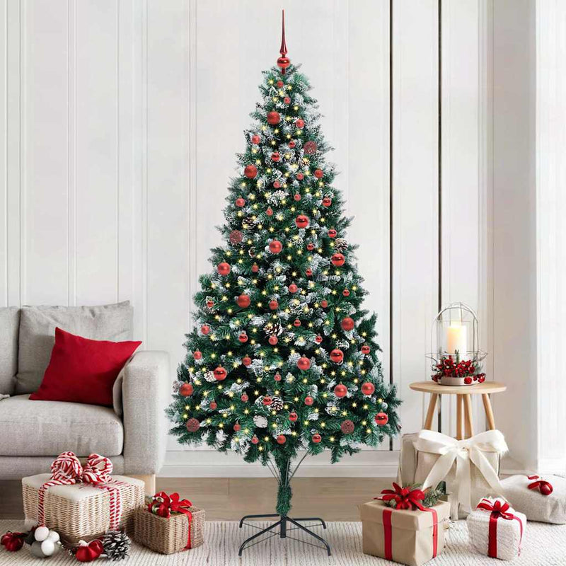 Load image into Gallery viewer, Vidaxl kunstkerstboom groen 210 cm pvc en staal en kunststof