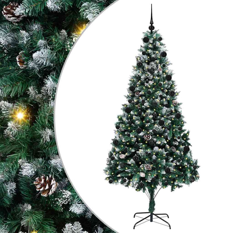 Load image into Gallery viewer, Vidaxl kunstkerstboom groen 210 cm pvc en staal en kunststof