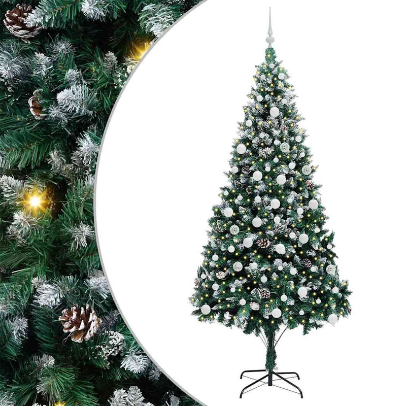 Load image into Gallery viewer, Vidaxl kunstkerstboom groen 210 cm pvc en staal en kunststof