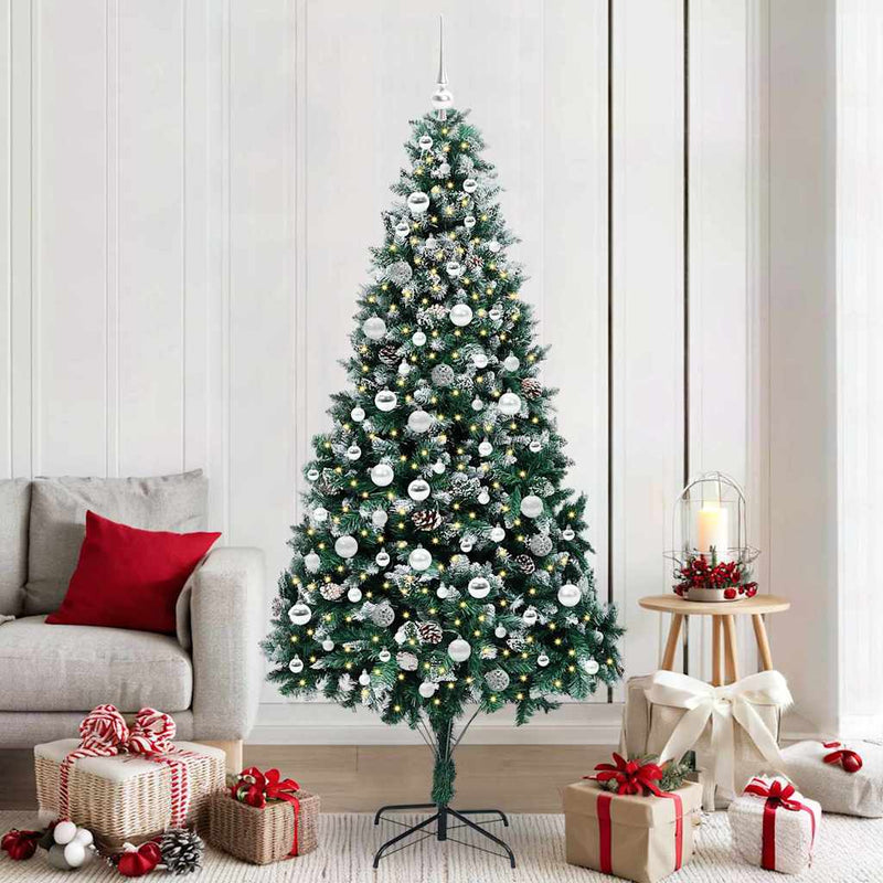 Load image into Gallery viewer, Vidaxl kunstkerstboom groen 210 cm pvc en staal en kunststof