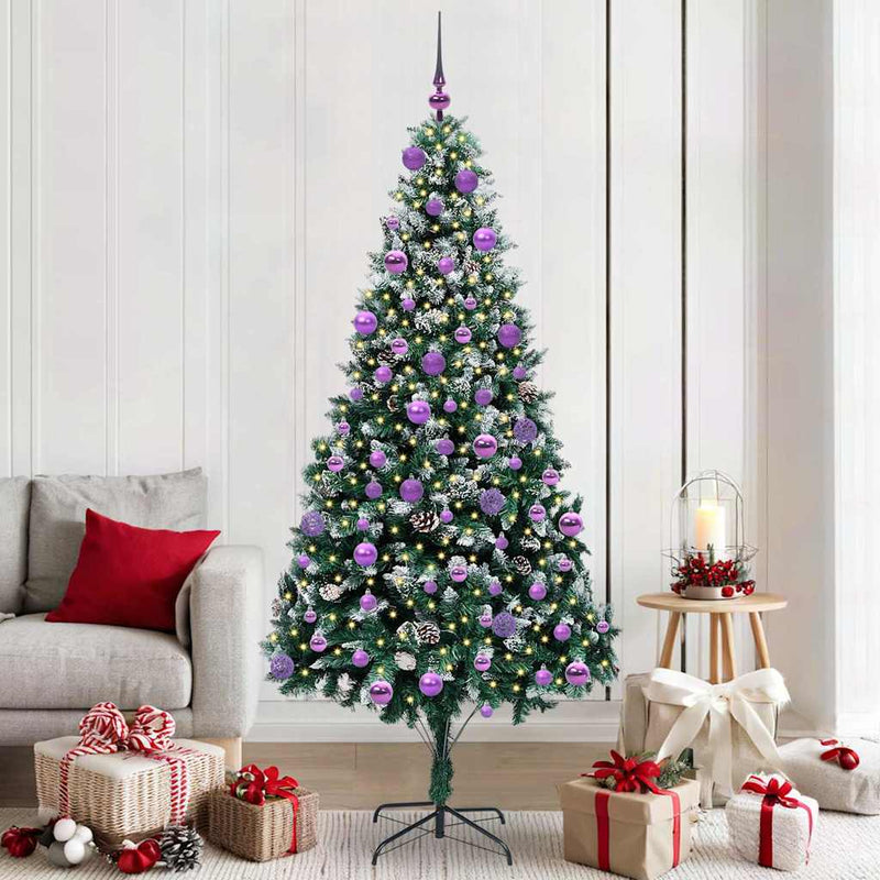 Load image into Gallery viewer, Vidaxl kunstkerstboom groen 210 cm pvc en staal en kunststof