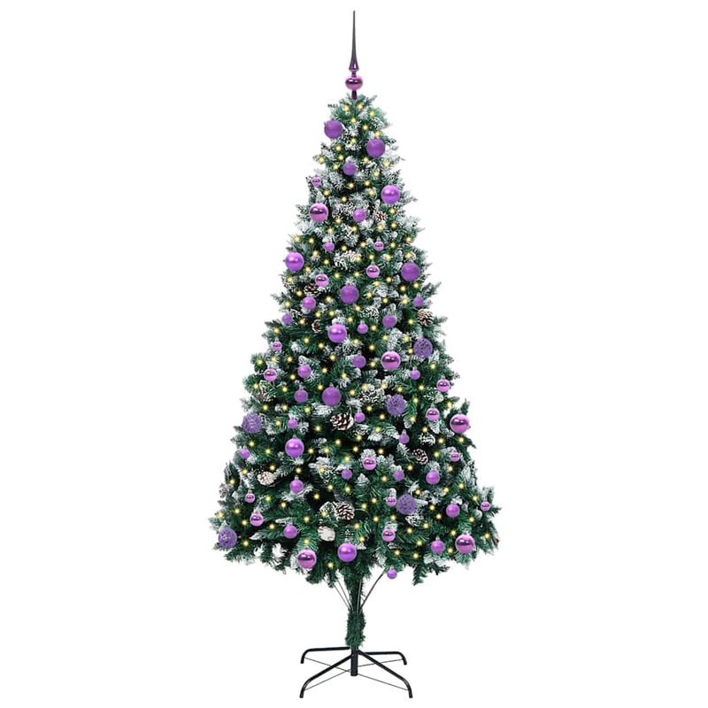 Load image into Gallery viewer, Vidaxl kunstkerstboom groen 210 cm pvc en staal en kunststof