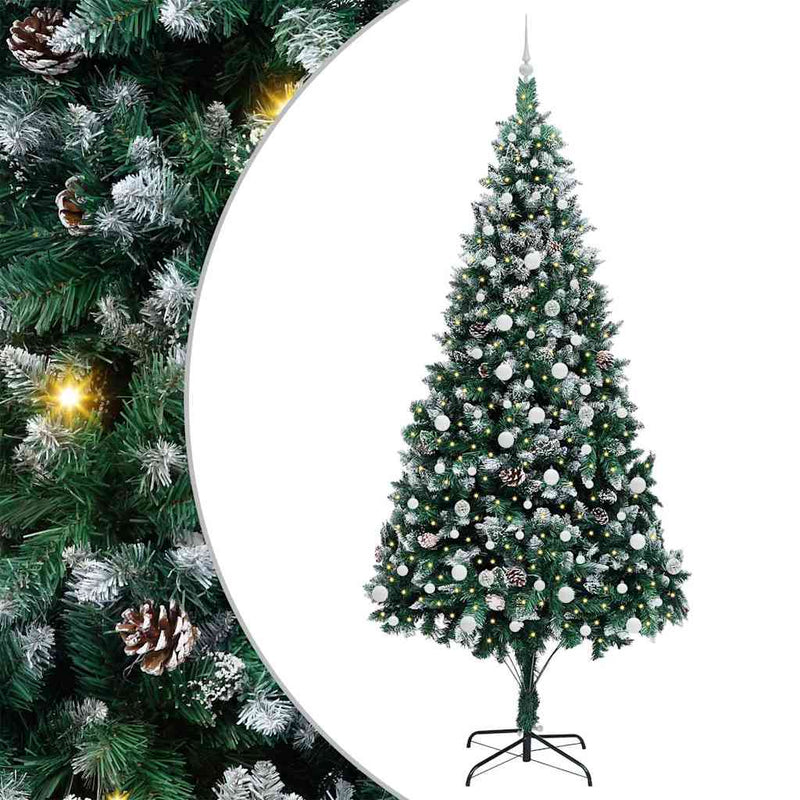 Load image into Gallery viewer, Vidaxl kunstkerstboom groen 240 cm pvc en staal en kunststof