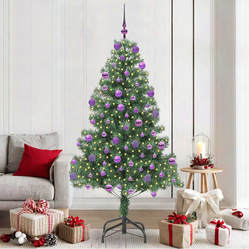 Load image into Gallery viewer, Vidaxl kerstboom met 300 led met standaard groen 210 cm pvc