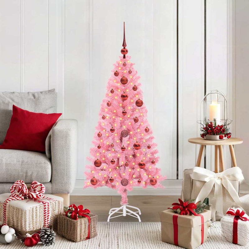 Load image into Gallery viewer, Vidaxl kerstboom met 150 led met standaard roze 120 cm pvc