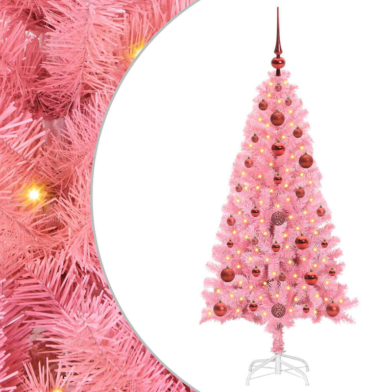 Load image into Gallery viewer, Vidaxl kerstboom met 150 led met standaard roze 120 cm pvc