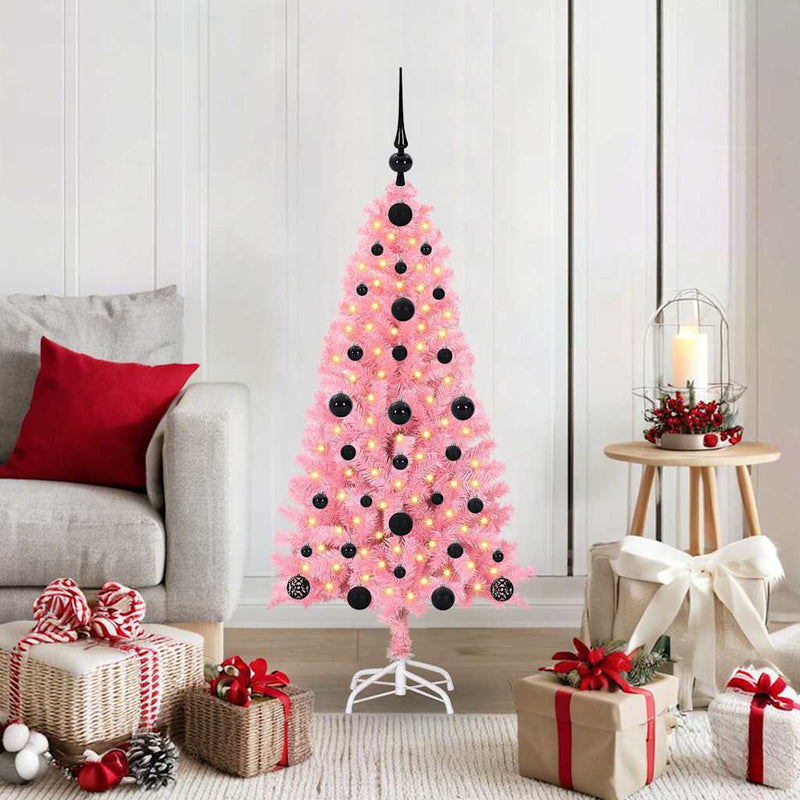 Load image into Gallery viewer, Vidaxl kerstboom met 150 led met standaard roze 120 cm pvc
