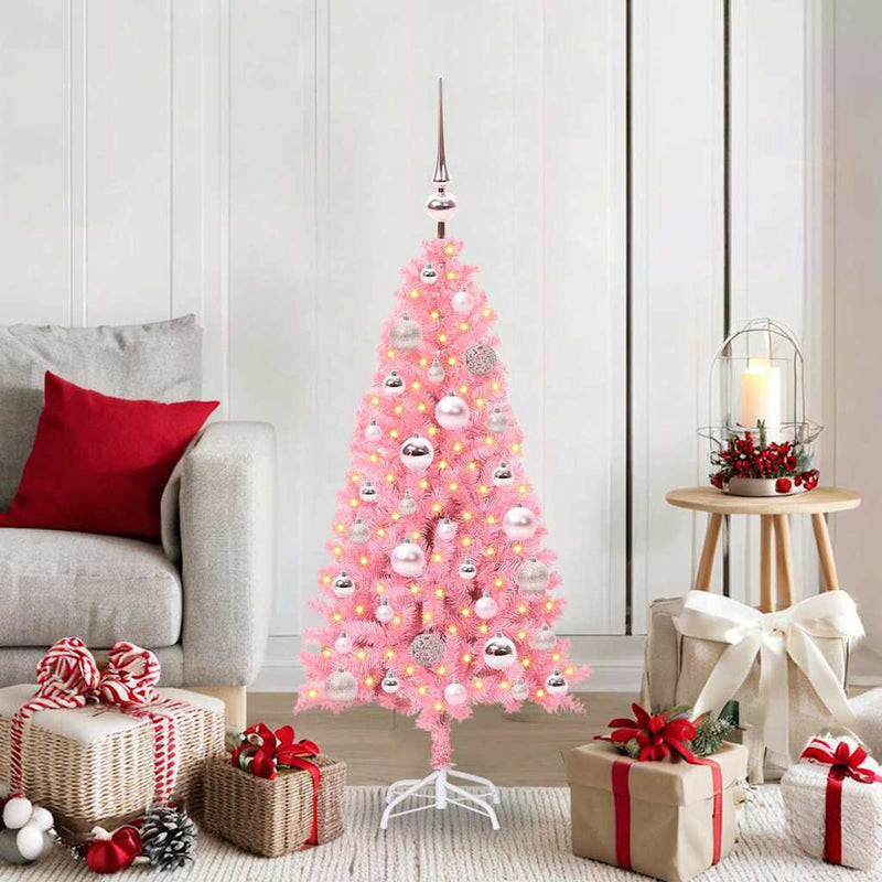 Load image into Gallery viewer, Vidaxl kerstboom met 150 led met standaard roze 120 cm pvc