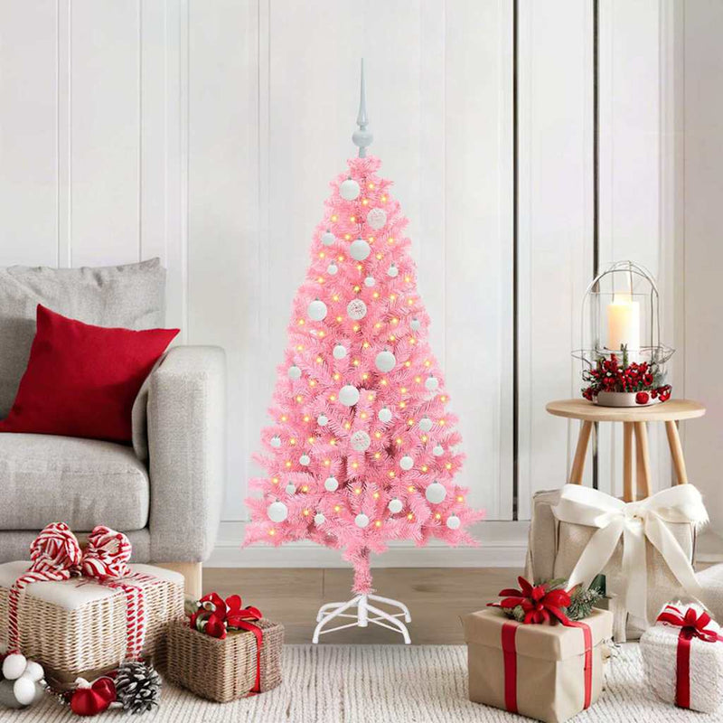 Load image into Gallery viewer, Vidaxl kerstboom met 150 led met standaard roze 120 cm pvc