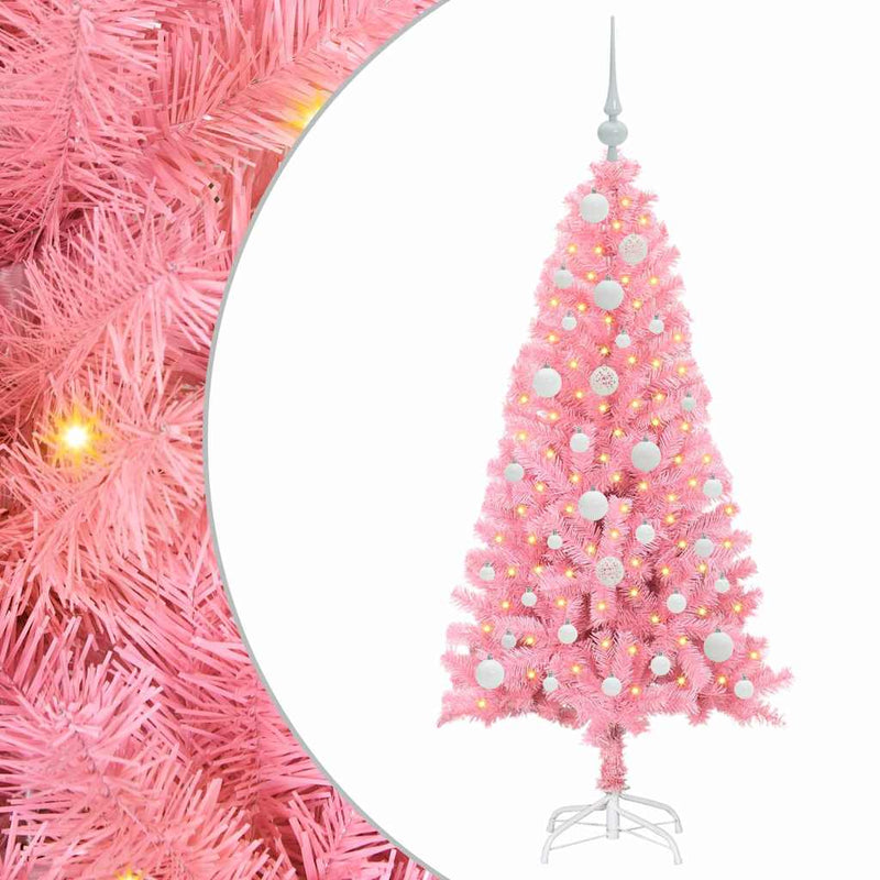 Load image into Gallery viewer, Vidaxl kerstboom met 150 led met standaard roze 120 cm pvc