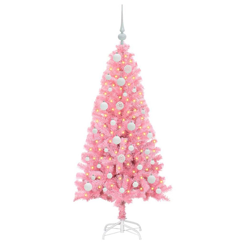 Load image into Gallery viewer, Vidaxl kerstboom met 150 led met standaard roze 120 cm pvc