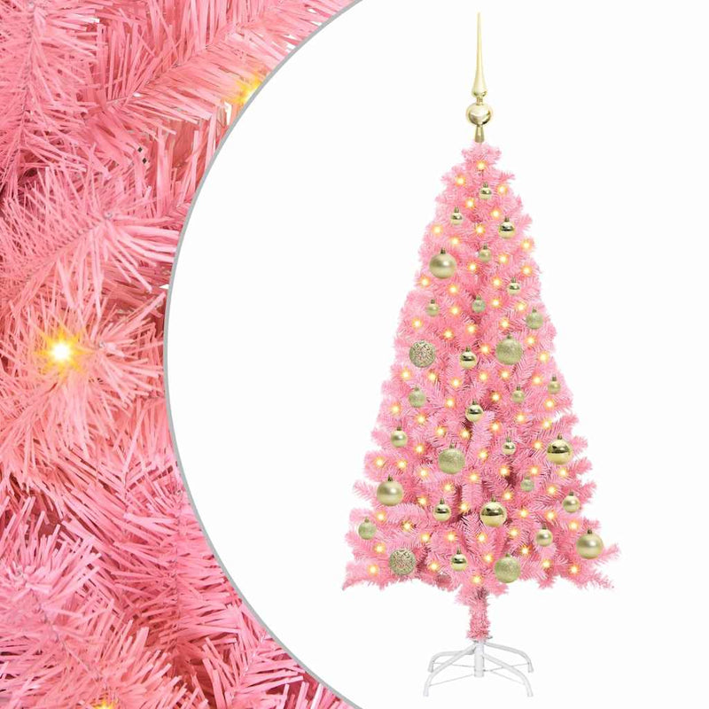 Load image into Gallery viewer, Vidaxl kerstboom met 150 led met standaard roze 120 cm pvc