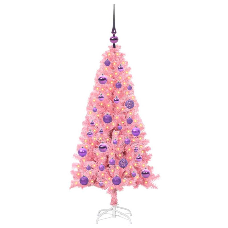 Load image into Gallery viewer, Vidaxl kerstboom met 150 led met standaard roze 120 cm pvc