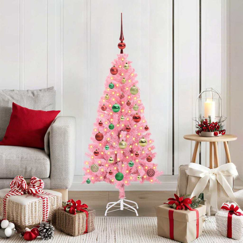 Load image into Gallery viewer, Vidaxl kerstboom met 150 led met standaard roze 120 cm pvc