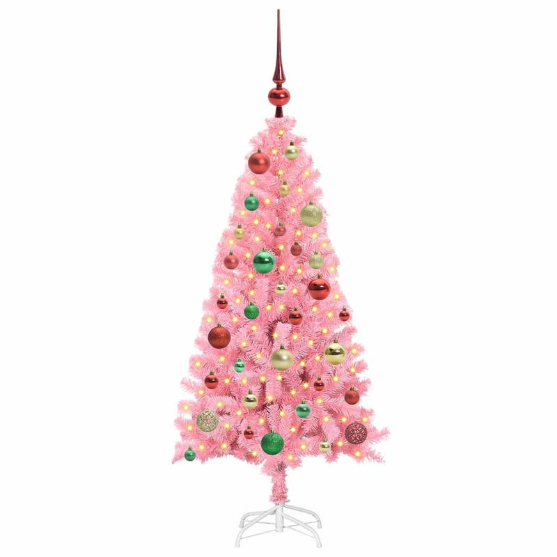 Load image into Gallery viewer, Vidaxl kerstboom met 150 led met standaard roze 120 cm pvc