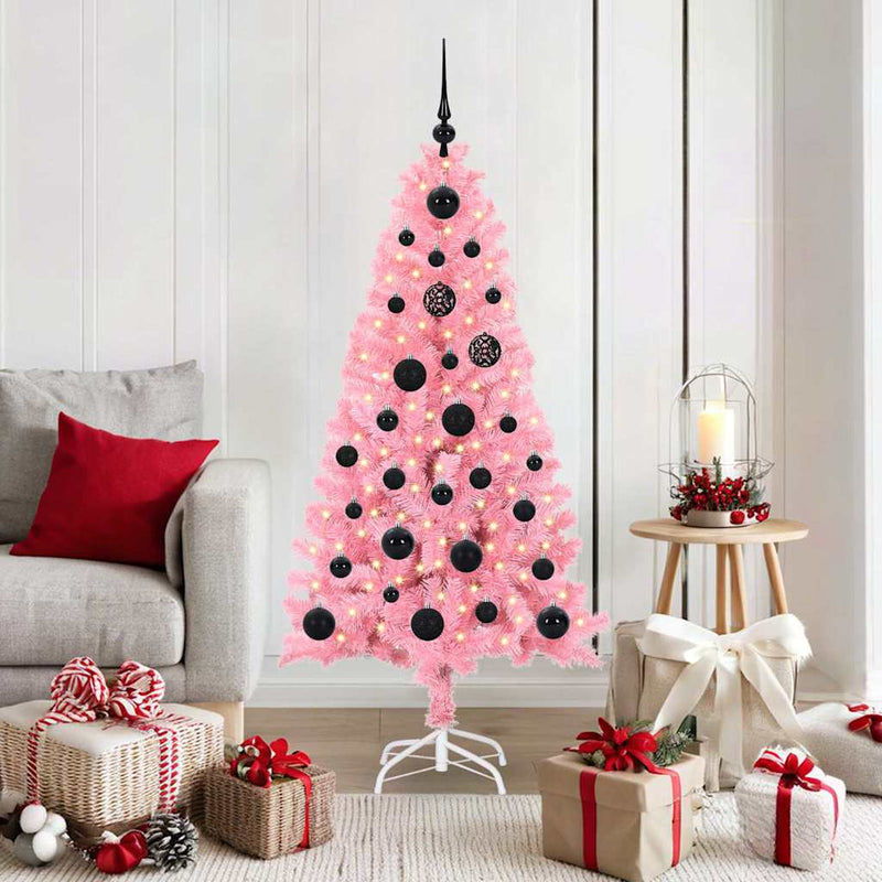 Load image into Gallery viewer, Vidaxl kerstboom met 150 led met standaard roze 150 cm pvc