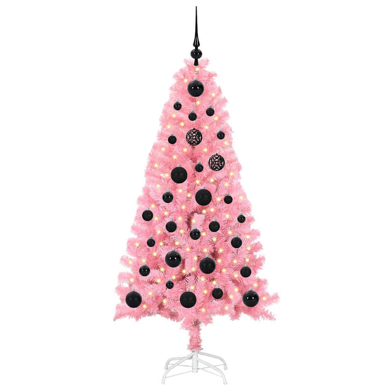 Load image into Gallery viewer, Vidaxl kerstboom met 150 led met standaard roze 150 cm pvc