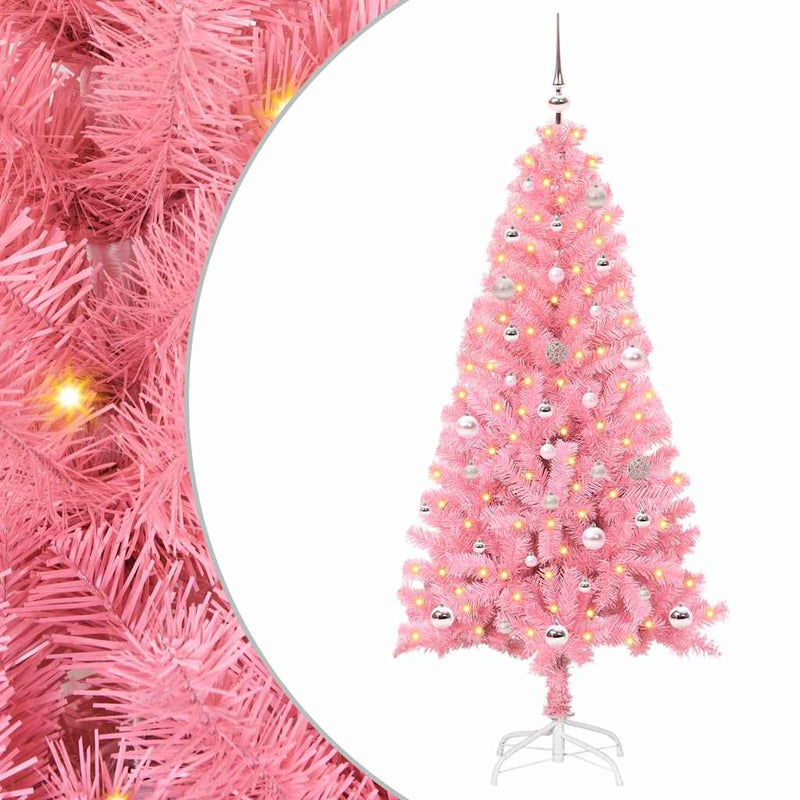 Load image into Gallery viewer, Vidaxl kerstboom met 150 led met standaard roze 150 cm pvc