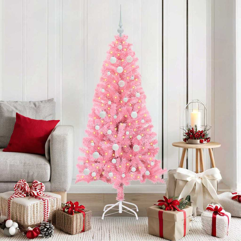 Load image into Gallery viewer, Vidaxl kerstboom met 150 led met standaard roze 150 cm pvc