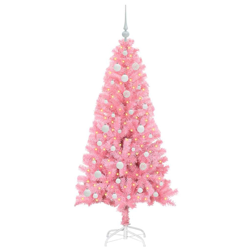 Load image into Gallery viewer, Vidaxl kerstboom met 150 led met standaard roze 150 cm pvc