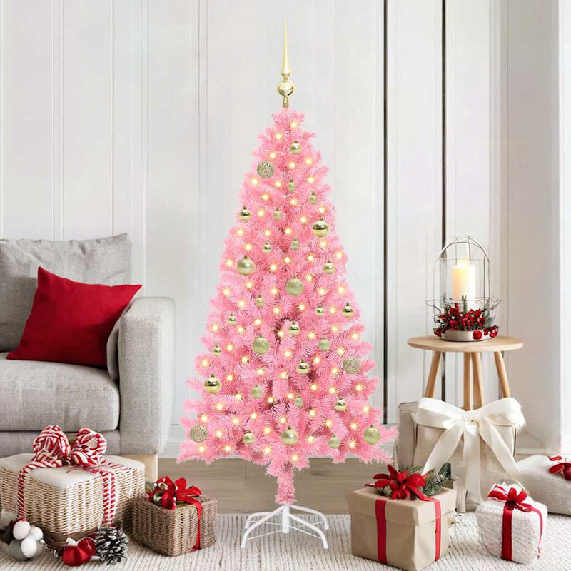 Load image into Gallery viewer, Vidaxl kerstboom met 150 led met standaard roze 150 cm pvc