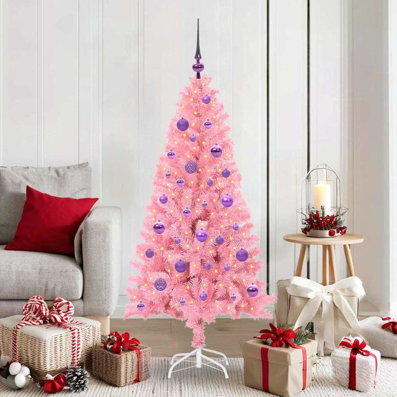 Load image into Gallery viewer, Vidaxl kerstboom met 150 led met standaard roze 150 cm pvc