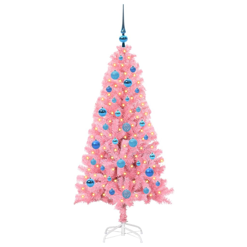 Load image into Gallery viewer, Vidaxl kerstboom met 150 led met standaard roze 150 cm pvc