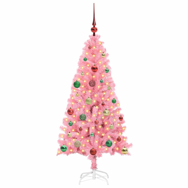 Load image into Gallery viewer, Vidaxl kerstboom met 150 led met standaard roze 150 cm pvc