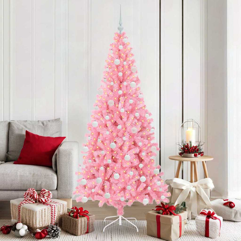 Load image into Gallery viewer, Vidaxl kerstboom met 300 led met standaard roze 180 cm pvc