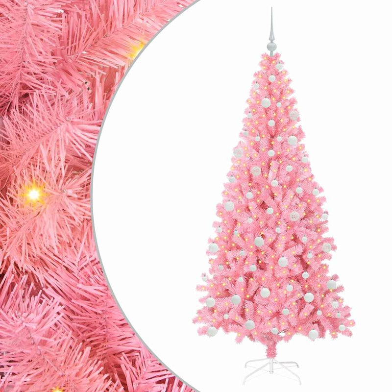 Load image into Gallery viewer, Vidaxl kerstboom met 300 led met standaard roze 180 cm pvc