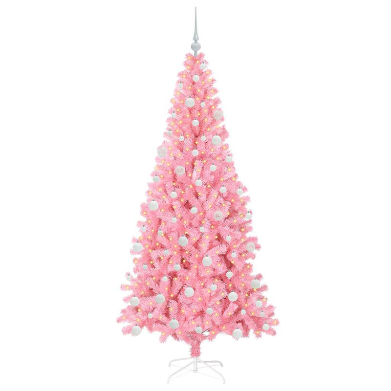 Load image into Gallery viewer, Vidaxl kerstboom met 300 led met standaard roze 180 cm pvc