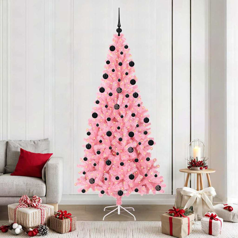 Load image into Gallery viewer, Vidaxl kerstboom met 300 led met standaard roze 210 cm pvc