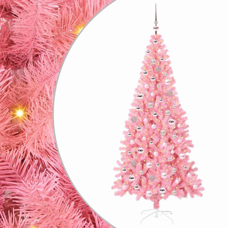 Load image into Gallery viewer, Vidaxl kerstboom met 300 led met standaard roze 210 cm pvc