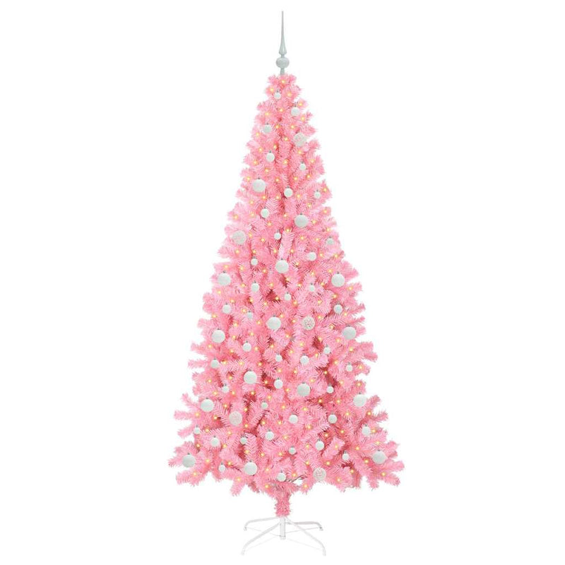 Load image into Gallery viewer, Vidaxl kerstboom met 300 led met standaard roze 210 cm pvc