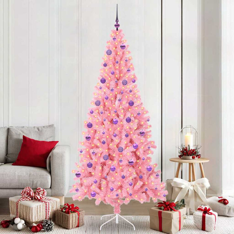 Load image into Gallery viewer, Vidaxl kerstboom met 300 led met standaard roze 210 cm pvc
