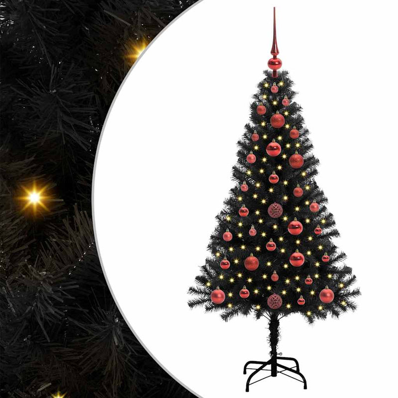 Load image into Gallery viewer, Vidaxl kerstboom met 150 led met standaard zwart 120 cm pvc