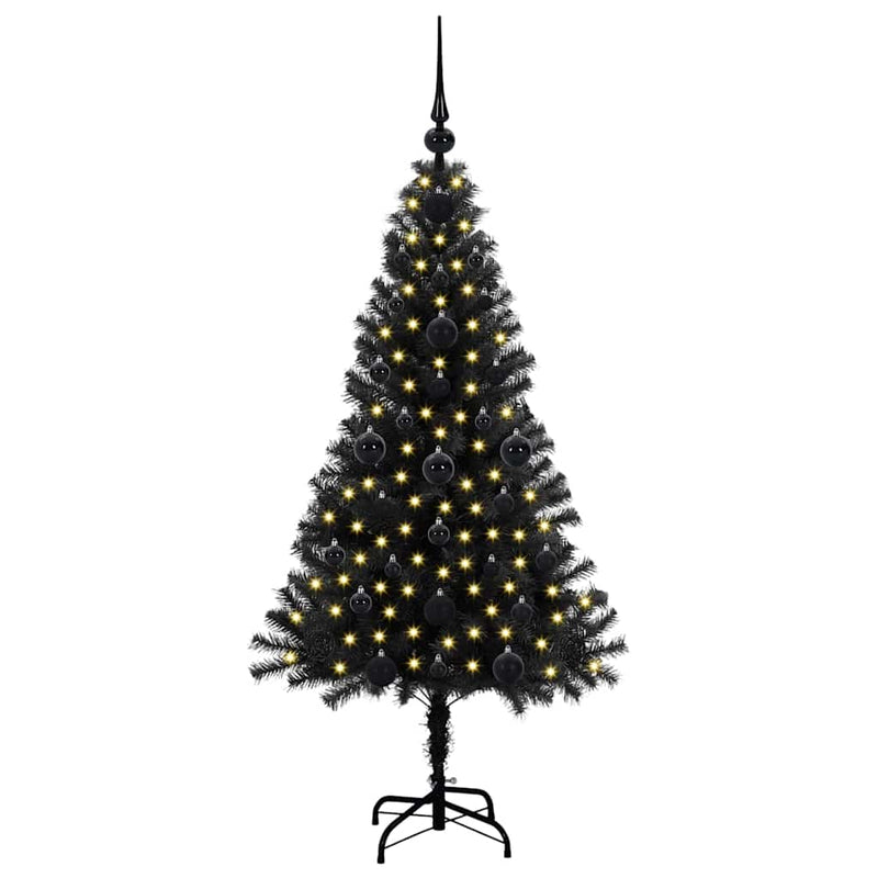 Load image into Gallery viewer, Vidaxl kerstboom met 150 led met standaard zwart 120 cm pvc