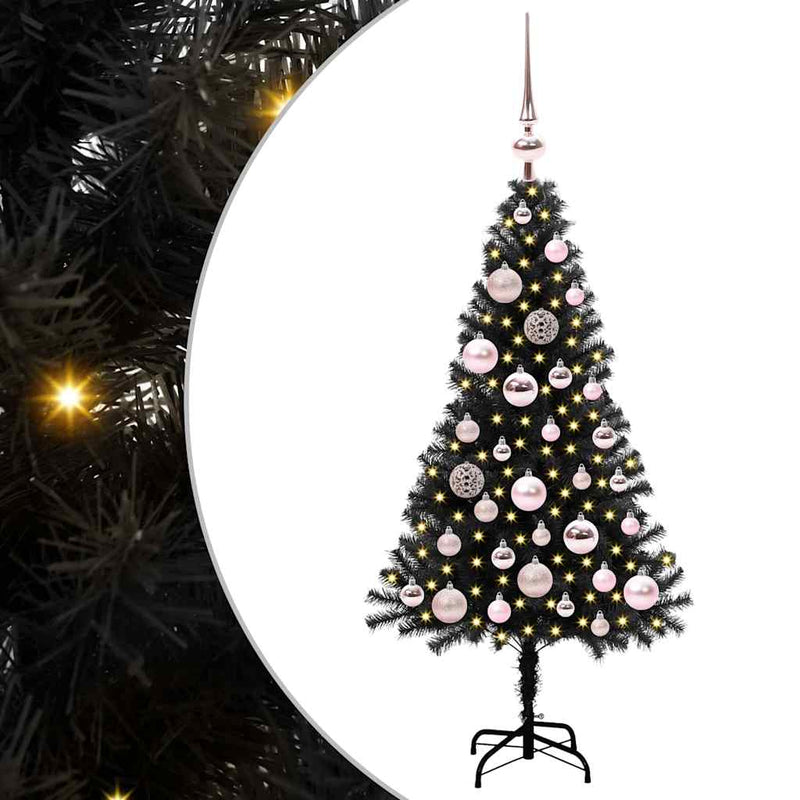 Load image into Gallery viewer, Vidaxl kerstboom met 150 led met standaard zwart 120 cm pvc