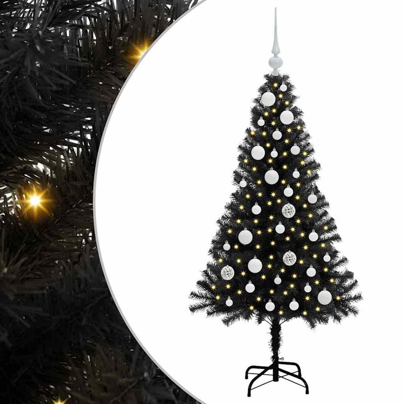 Load image into Gallery viewer, Vidaxl kerstboom met 150 led met standaard zwart 120 cm pvc