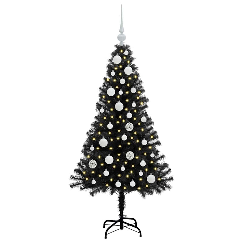 Load image into Gallery viewer, Vidaxl kerstboom met 150 led met standaard zwart 120 cm pvc