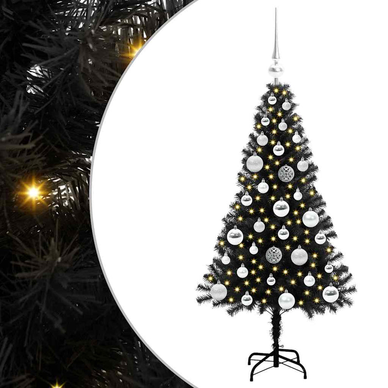 Load image into Gallery viewer, Vidaxl kerstboom met 150 led met standaard zwart 120 cm pvc