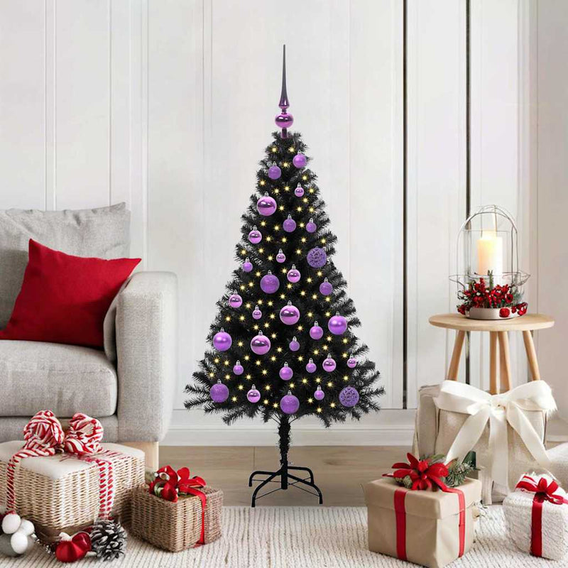 Load image into Gallery viewer, Vidaxl kerstboom met 150 led met standaard zwart 120 cm pvc
