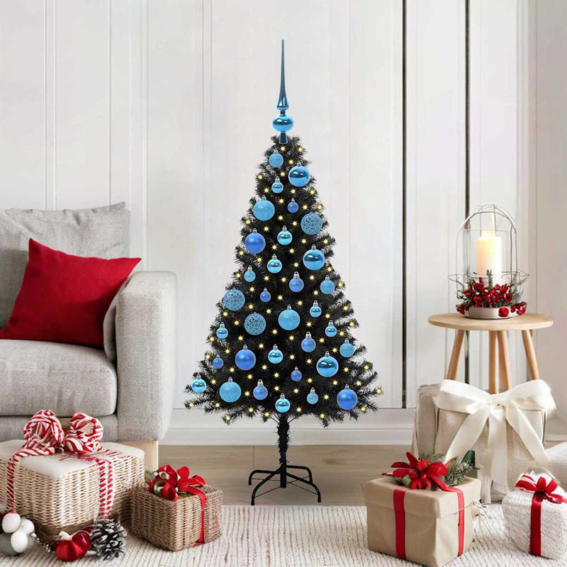 Load image into Gallery viewer, Vidaxl kerstboom met 150 led met standaard zwart 120 cm pvc