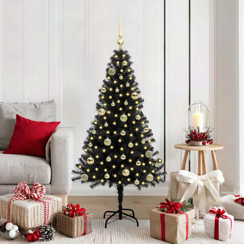 Load image into Gallery viewer, Vidaxl kerstboom met 150 led met standaard zwart 150 cm pvc