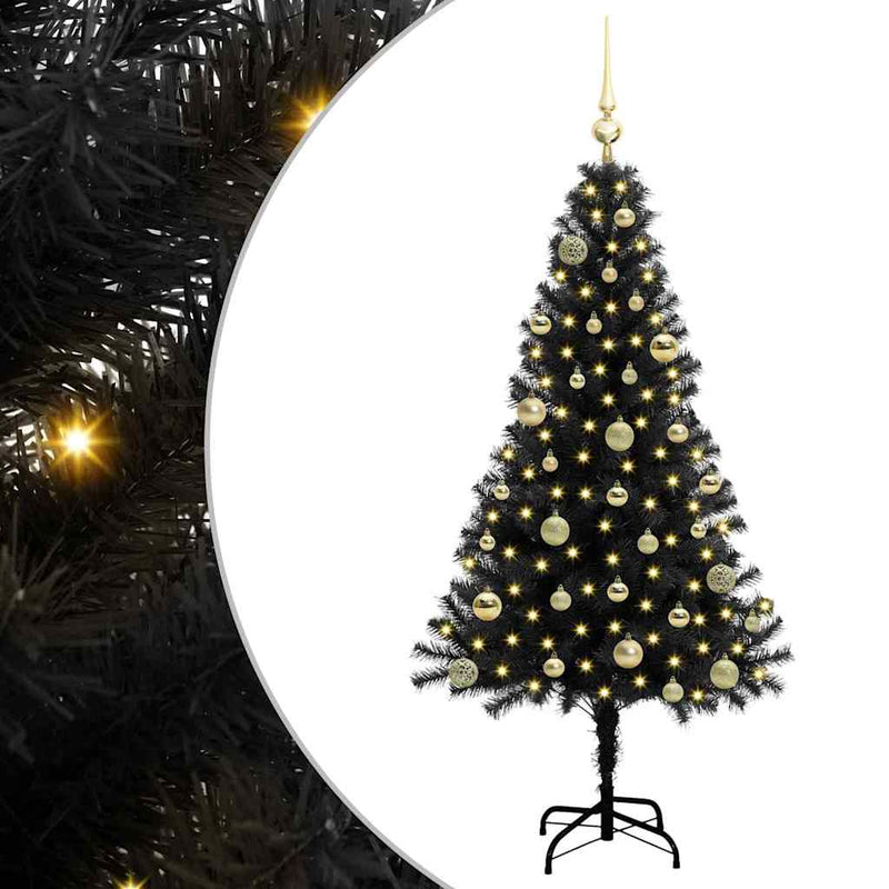 Load image into Gallery viewer, Vidaxl kerstboom met 150 led met standaard zwart 150 cm pvc
