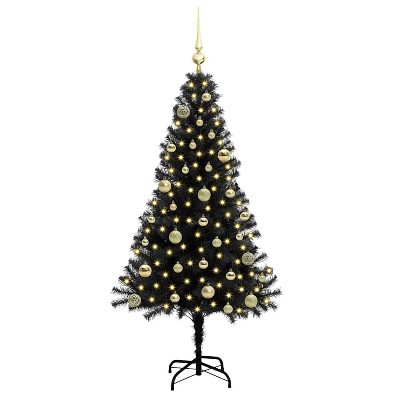 Load image into Gallery viewer, Vidaxl kerstboom met 150 led met standaard zwart 150 cm pvc