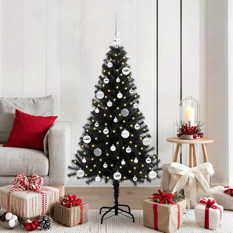 Load image into Gallery viewer, Vidaxl kerstboom met 150 led met standaard zwart 150 cm pvc