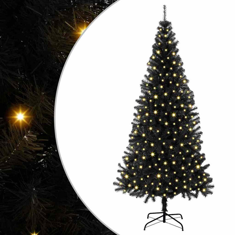 Load image into Gallery viewer, Vidaxl kerstboom met 300 led met standaard zwart 180 cm pvc