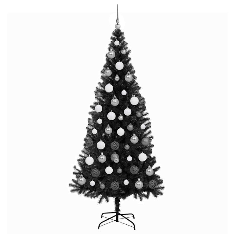 Load image into Gallery viewer, Vidaxl kerstboom met 300 led met standaard zwart 180 cm pvc